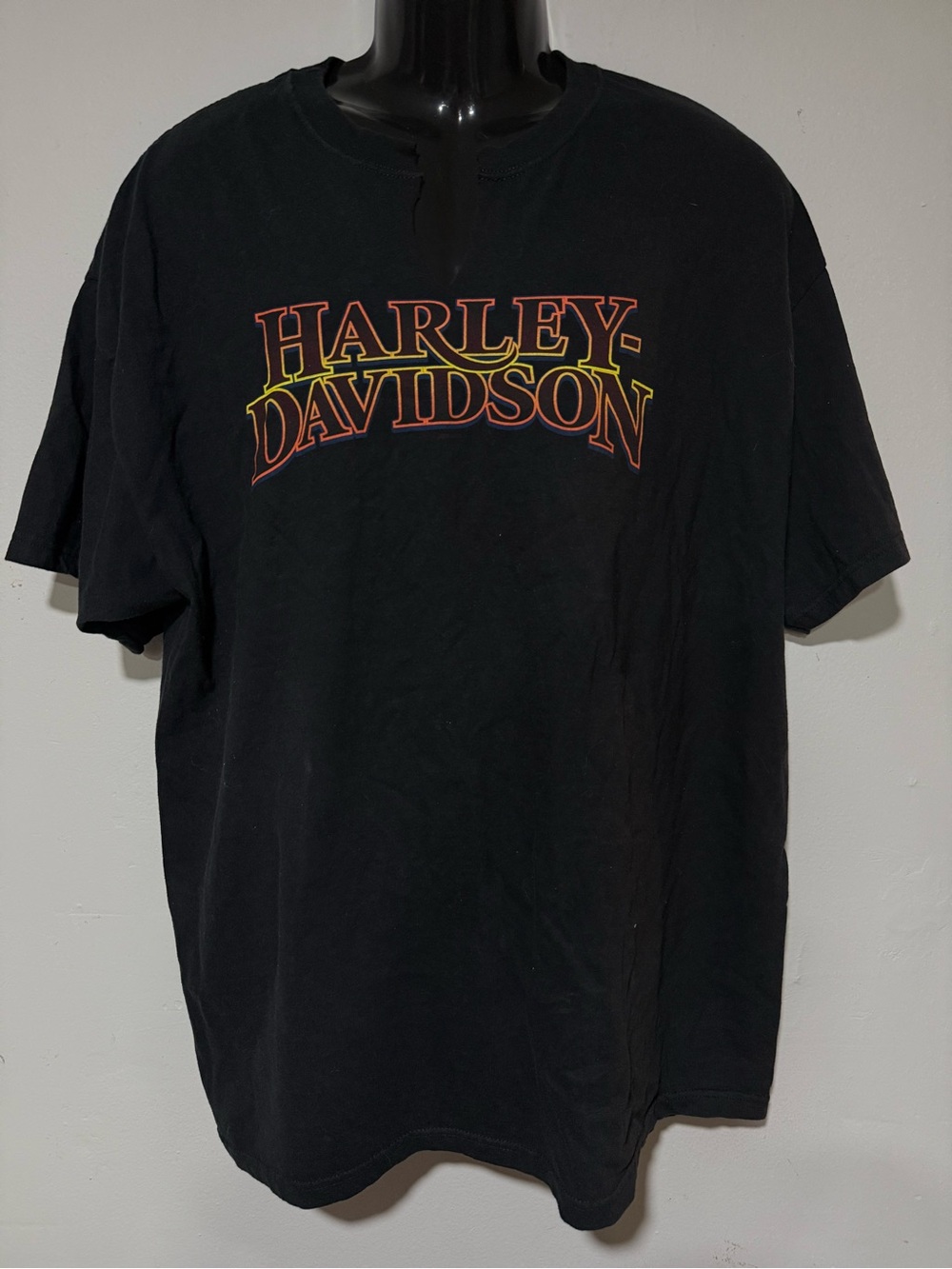 Harley-Davidson Black Tee with Orange and Yellow Logo